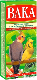Корм Вака Высокое качество д/попуг.минерал/овощи 500г (18)